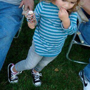 Like NEW Old Navy Striped Boat Neck Roll-Sleeve Toddler Girls Shirt Sz 2T